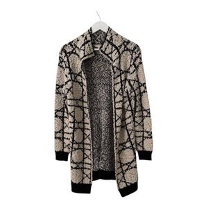 Cozy Black and Cream Women's Cardigan